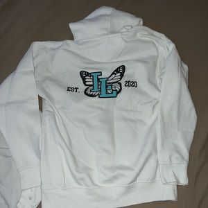 Gym workout hoodie, white medium